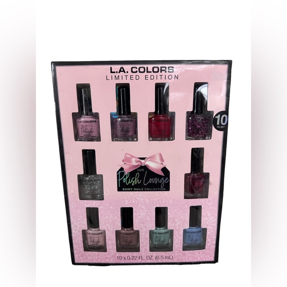 L.A. Colors LUXE POLISH LOUNGE 10pc Shiny Nails Collection NEW